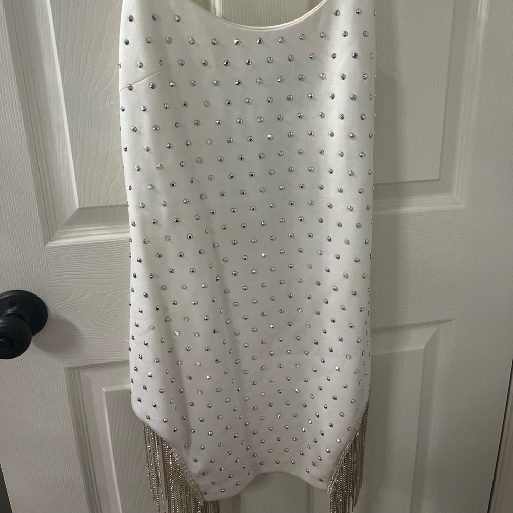White rhinestone dress- size large